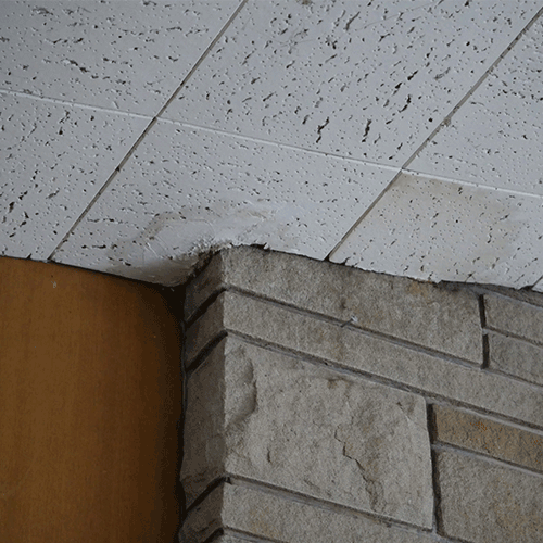 water stains on church ceiling